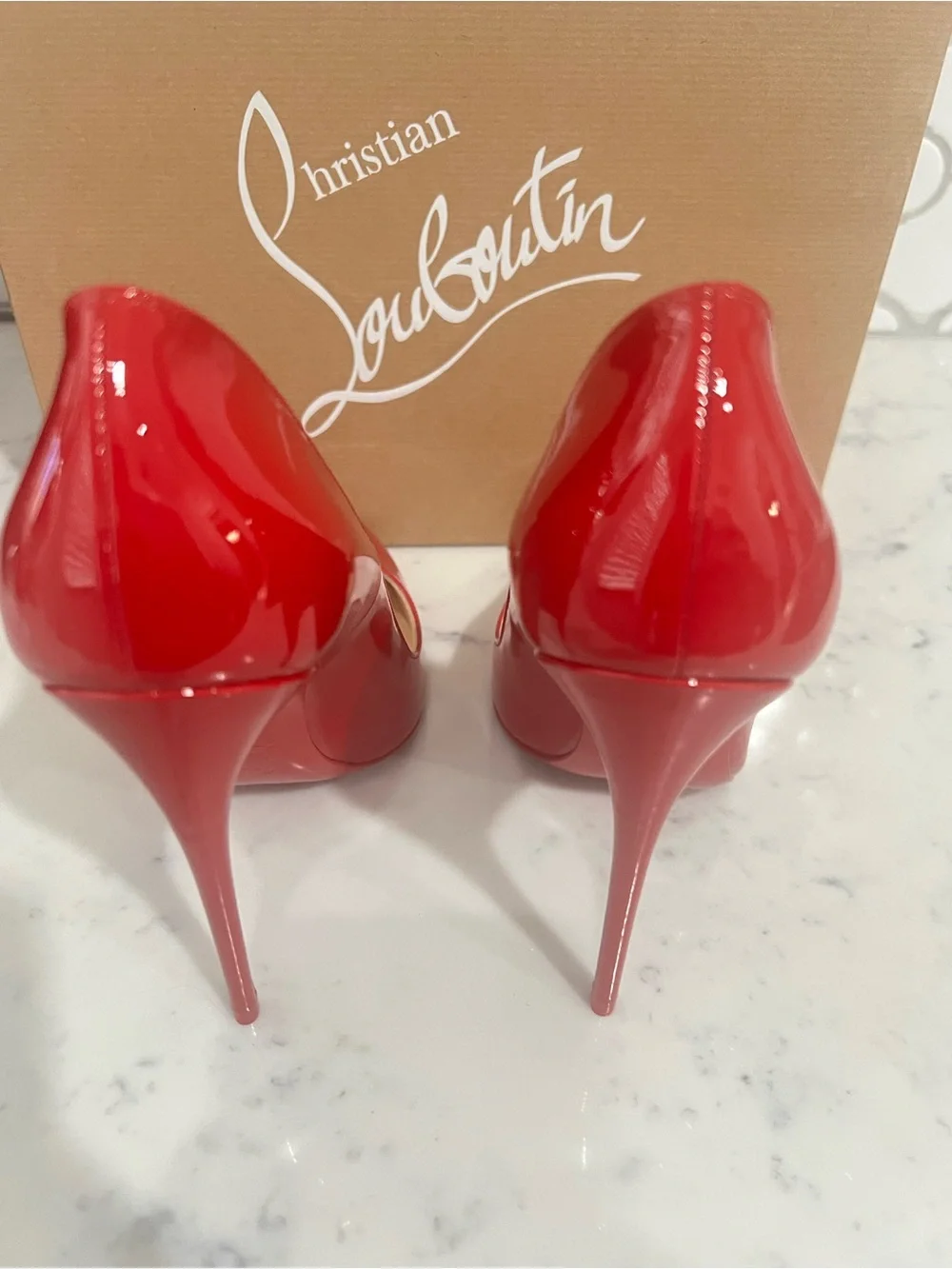 Christian Louboutin Red Patent Pointed-Toe Stiletto Pumps